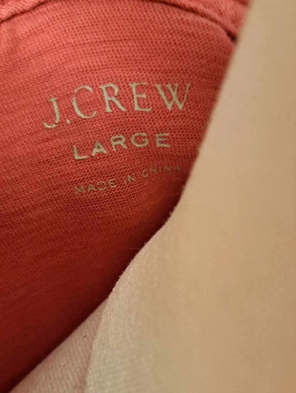 J. Crew Cotton Red & White Striped Pocket Tee Summer 2013 Coastal Preppy Size L